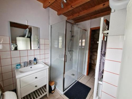 Vonios kambarys apgyvendinimo įstaigoje Gîte l'étable