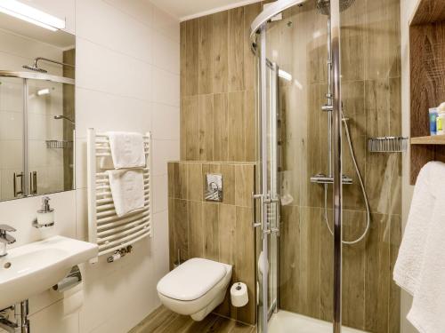 Koupelna v ubytování Hotel Antek