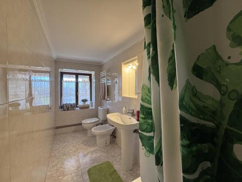 a bathroom with a toilet and a sink at Caserio Uletza in Rigoitia