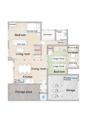 a floor plan of a house at Jupiter 糸島市1棟貸し切り宿 in Itoshima