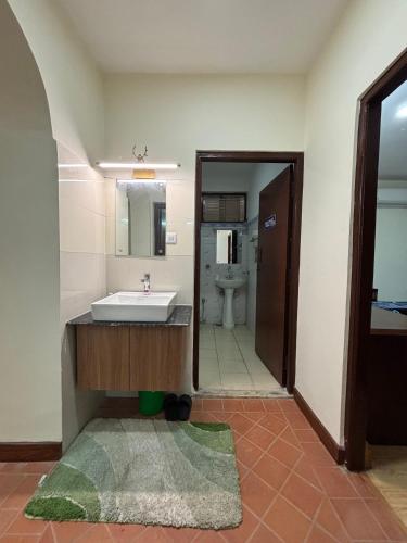a bathroom with a sink and a toilet at L&S apartment in Kathmandu