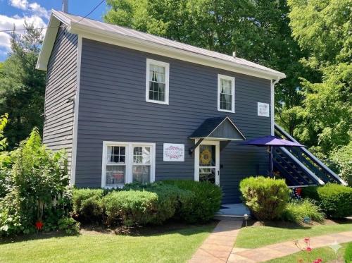 a house with a blue house at Roadhaven1830 in Mount Jackson