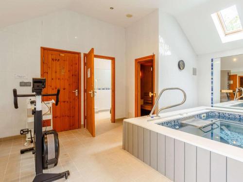 a room with a swimming pool with a camera in it at 3 Bed in Fowey oc-55382 in Golant