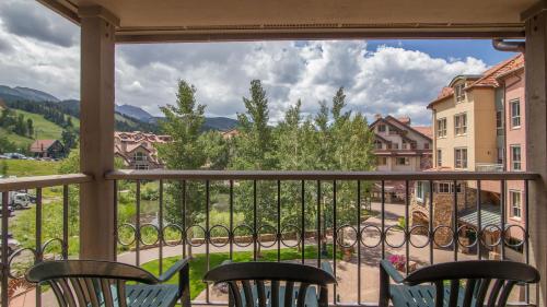 a view from the balcony of a house at Westermere 311 - 2 by AvantStay Just Steps From Ski Area w Great Views in Telluride