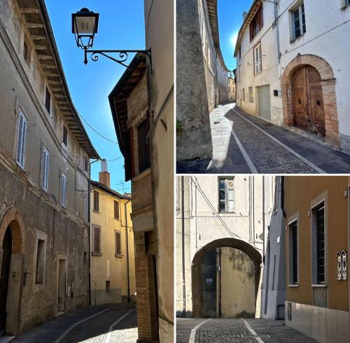 a collage of three pictures of an alley at Dimore Romeo - La Dimora del Corso in Montecastrilli