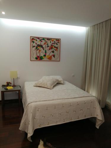 a bedroom with a bed and a painting on the wall at Sunny Ofir in Fão