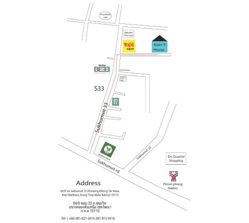 a map of the site of a building at Aster 9 House in Bangkok