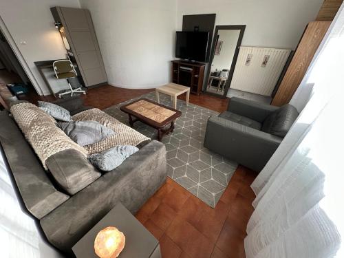 a living room with two couches and a television at Casa LynaeL Saint Roch in Nice