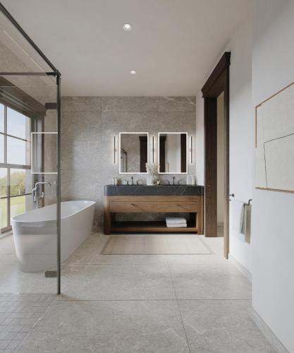 a bathroom with a tub and a sink at Tributer Resort in Mineral