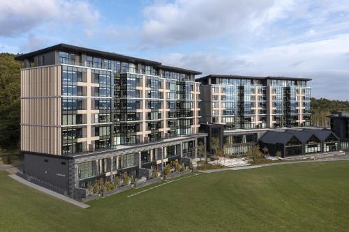 an aerial view of a large apartment building at Park Hyatt Niseko Hanazono in Kutchan