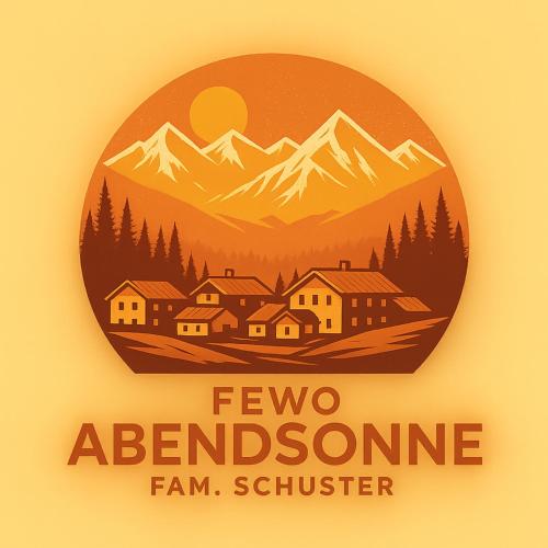 a badge with a village and mountains in the background at Abendsonne in Krün