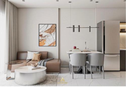 a living room with a couch and a dining room at VHGP-Bs10 in Long Bình
