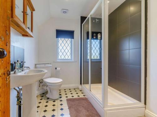 a bathroom with a shower and a toilet and a sink at 2 Bed in Ashbourne oc-82579 in Longford
