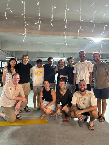 a group of people are posing for a picture at OA ThE FACTORY AT BUKIT BINTANG in Kuala Lumpur