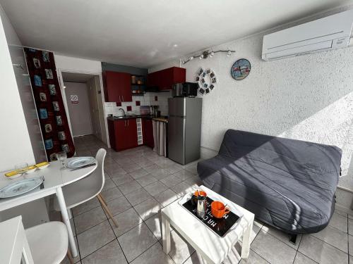 Studio climatisé, au bord de la plage - 3 pers.