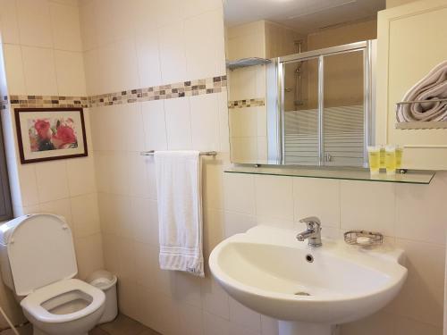 łazienka z umywalką i toaletą w obiekcie Torino Apartments شقق تورينو w mieście Amman