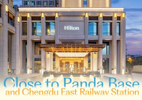 a building with the text cities in pamporia and chicago east railway station at Hilton Chengdu Chenghua in Chengdu