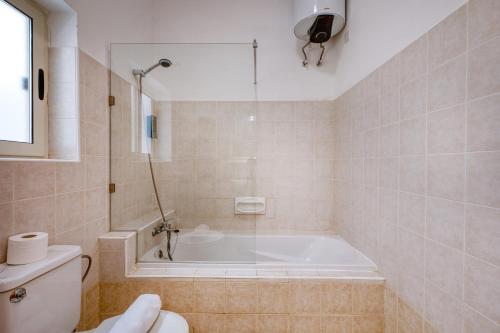 a bathroom with a tub and a toilet at Ta Frenc Apartments in Għasri