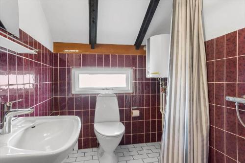 a bathroom with a toilet and a sink at 692-Thisted-Mose-Bollevej-6 in Thisted