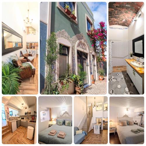 a collage of photos of a house at Charming Portuguese style apartment, for rent "Vida à Portuguesa", "Fruta or Polvo" Alojamento Local in Portimão