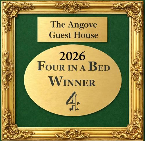 a gold frame with a sign that reads the approve guest house four in at The Angove - Adults Only in Weymouth
