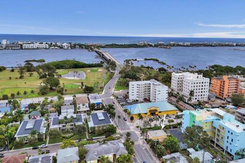 an aerial view of a city and the ocean at Lucerne Collection Private 4-Unit Building in Lake Worth