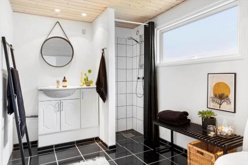 a bathroom with a shower and a sink at 40162-Juelsminde-Gludvej-9 in Juelsminde