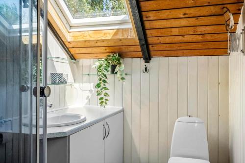 a bathroom with a toilet and a sink at M368-Rodby-Spurvevaenget-11 in Rødby