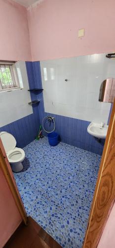 a bathroom with a toilet and a sink at Lakeview Meadows in Vagamon