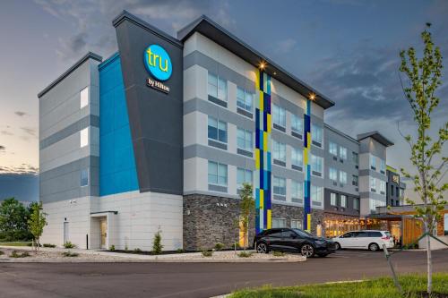 a building with a intel sign on the side of it at Tru By Hilton Kalamazoo in Kalamazoo