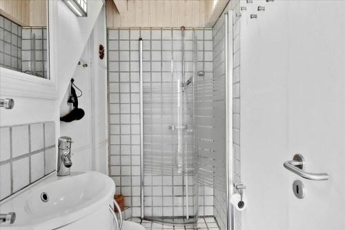a bathroom with a shower and a toilet at 20145-Ulfborg-Knakvej-16 in Ulfborg