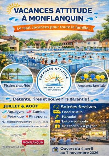 un volantino per un parco acquatico in un resort di Valentine a Monflanquin