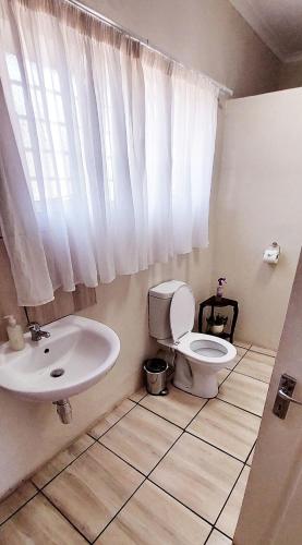 a bathroom with a sink and a toilet at Karoo-Koppie in Colesberg