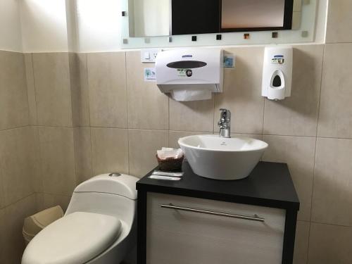 Koupelna v ubytování Hotel Villa Lafayette