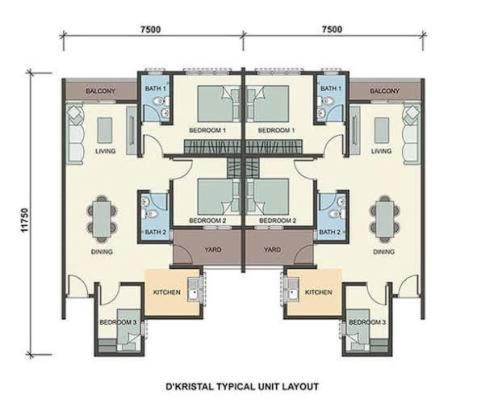 a floor plan of a building at D Kristal Apartment in Semenyih