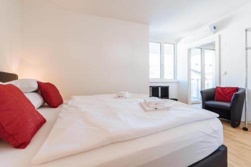 Postel nebo postele na pokoji v ubytování Duschel Apartments Wien-Hauptbahnhof