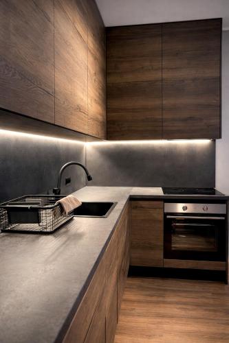 Kuchyň nebo kuchyňský kout v ubytování NOVA Apartment