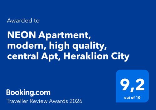 NEON Apartment, modern, high quality, central Apt, Heraklion City