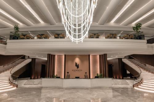 a rendering of the lobby of the shangri la hotel singapore at Kazakhstan Hotel in Almaty