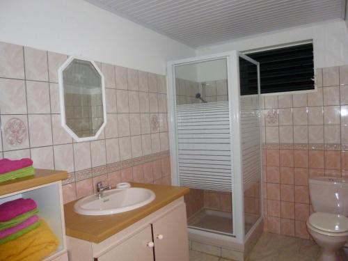 Ett badrum på Appartements Allée des Ixoras