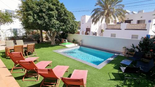 Alborán - Apartamento con piscina privada y jardín cerca de la playa aire acondicionado