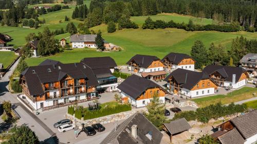 an aerial view of a large estate with houses at Feriendorf Edelweiss in Mariapfarr