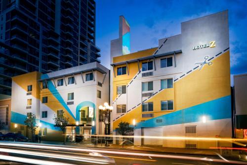 a building on a city street at night at Hotel Z - Gaslamp San Diego in San Diego