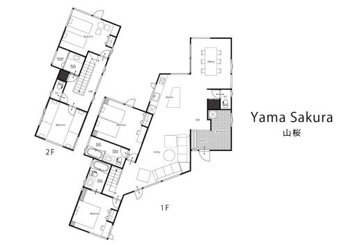 a floor plan of the yamuna saiya at Yama Sakura in Furano