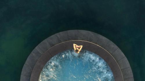 an overhead view of a person in aearch at Hotel Krallerhof in Leogang