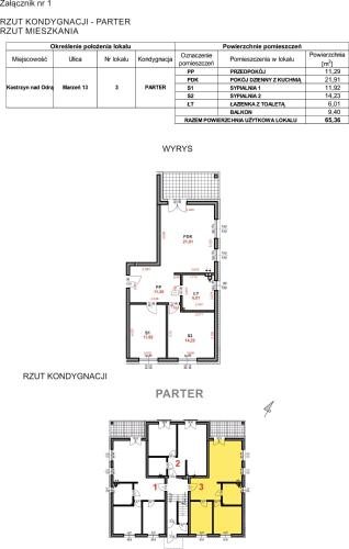 a floor plan of the apartment building at Apartament Marzeń 13 parter in Kostrzyn nad Odrą