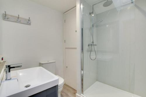 a bathroom with a shower and a sink and a toilet at 2 Bed in Kingsbridge oc-bc3188 in Kingsbridge