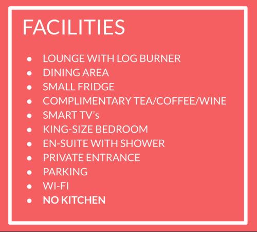a sign that reads facilities lungs with looser dining area dining area dining area small at Briarwood nr Manchester Airport/Wilmslow in Wilmslow