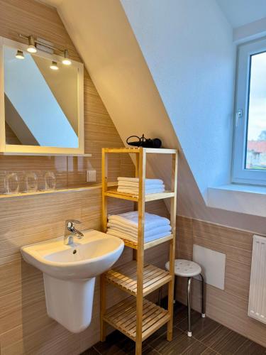 a bathroom with a sink and a sink at Burghotel Nürnberg in Nuremberg
