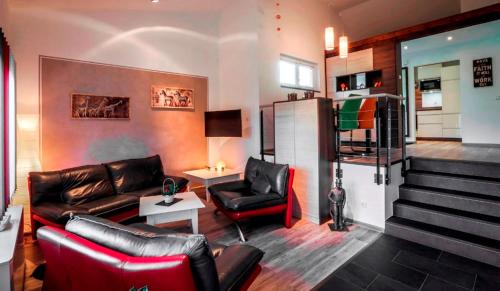Χώρος καθιστικού στο Feriendomizil Haus am See